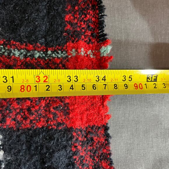 American Eagle Scarf Womens One Size Multicolor Plaid Flannel Fringe Trim Boho - Picture 7 of 8